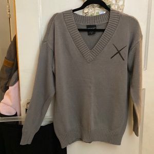 Supernatural oversize V-neck sweater, gray